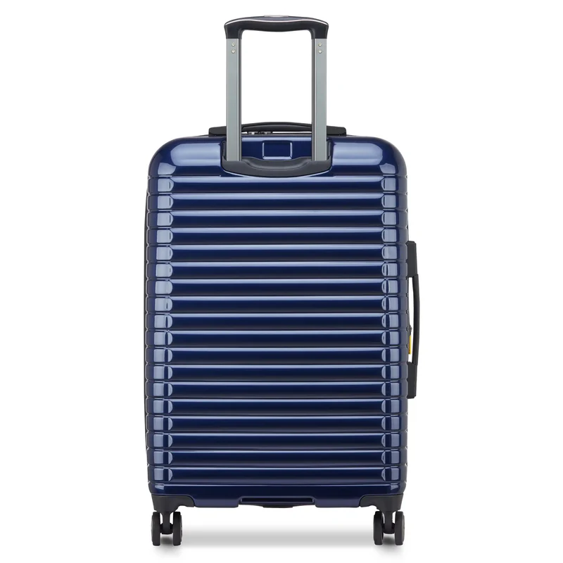Blue Delsey suitcase.