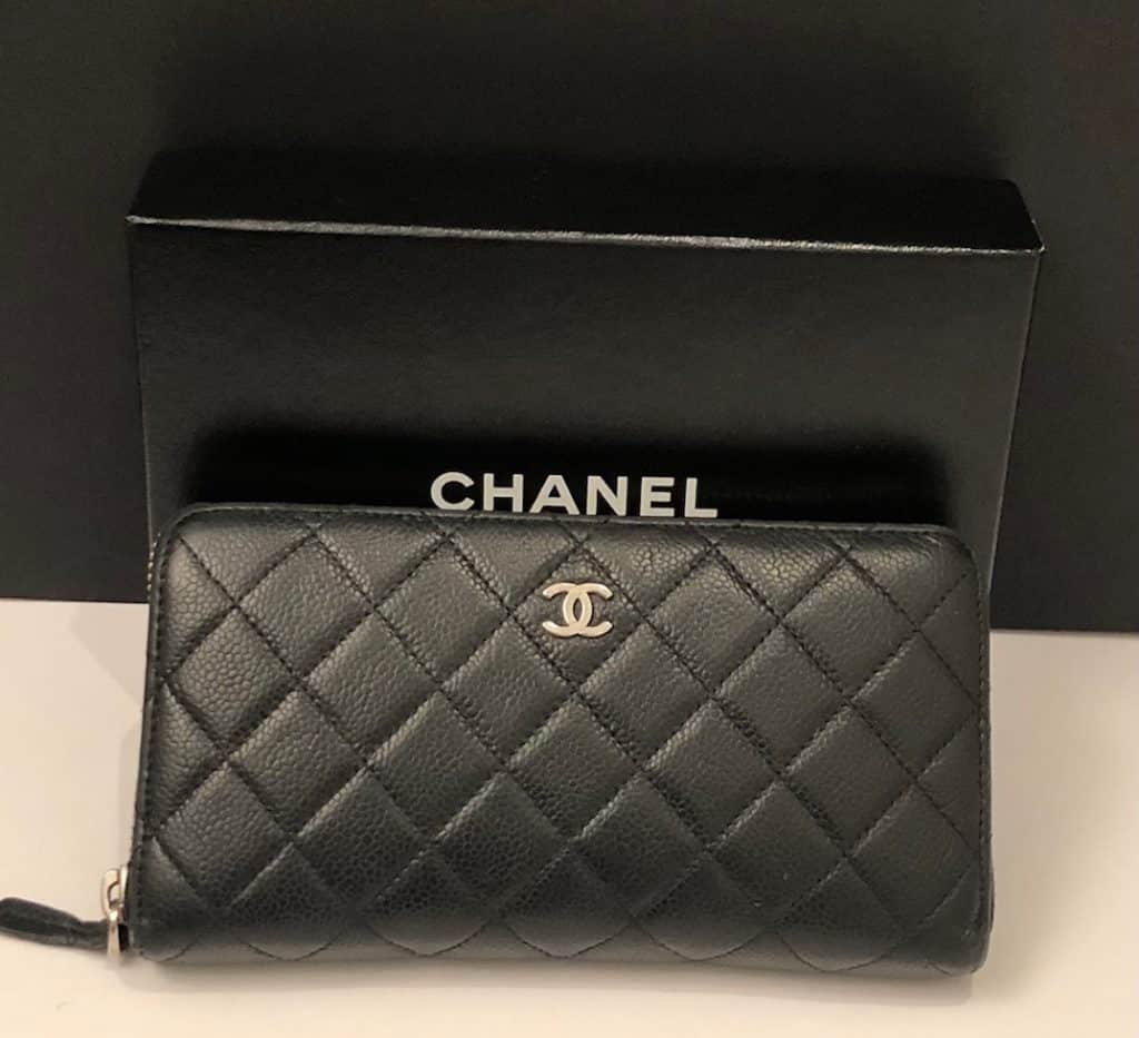 Black Chanel women's wallet.